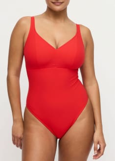 Maillot 1 pi�ce sans armatures plongeant 