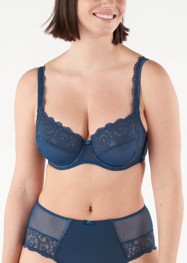 Soutien-gorge Emboitant Bonnets Profonds avec Armatures Maison Lejaby Nuit Bleue