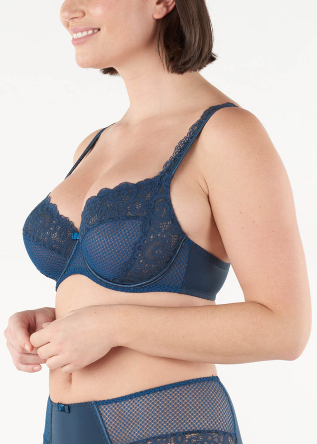 Soutien-gorge Emboitant Bonnets Profonds avec Armatures Maison Lejaby Nuit Bleue