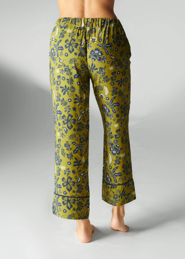 Pantalon Simone Prle Imprim Vert Mangrove