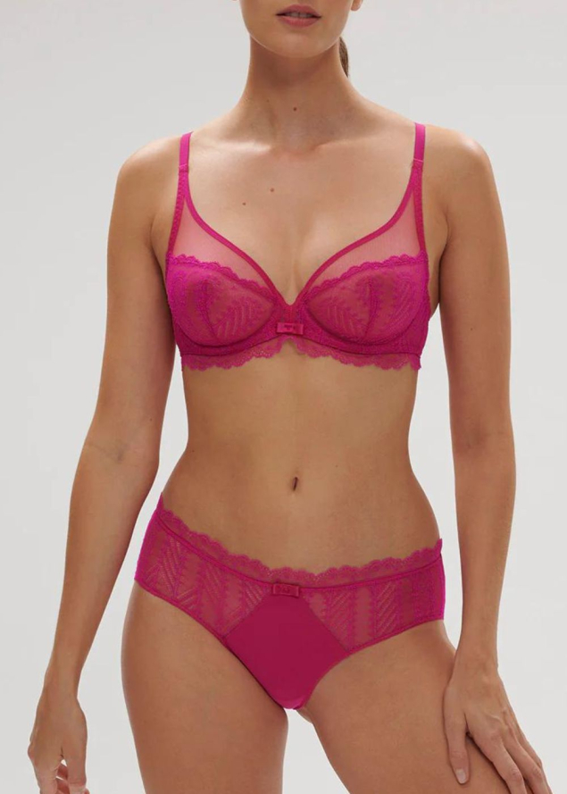 Soutien-gorge  Armatures Dcollet Plongeant Simone Prle Rose Hibiscus