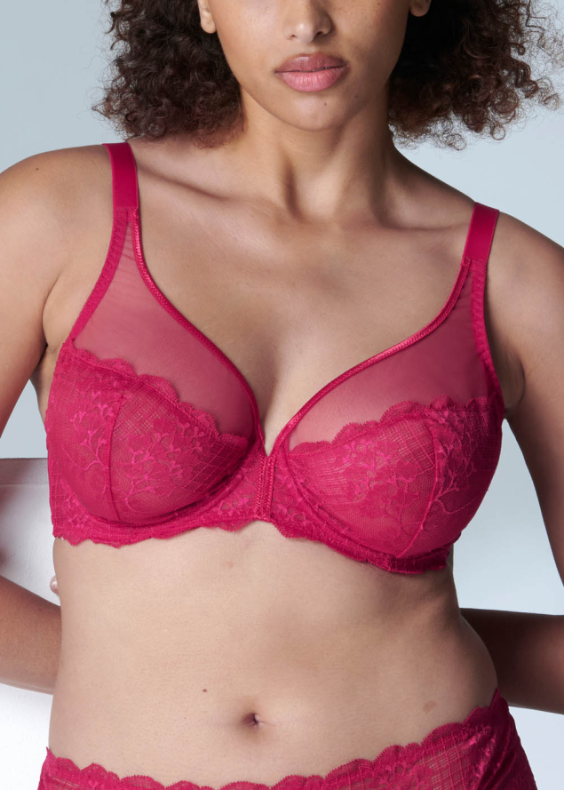 Soutien-gorge Dcollet Plongeant avec Armatures Simone Prle Cranberry