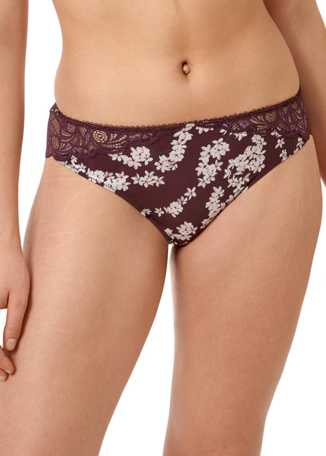 Tanga Sans Complexe Fleurs de Cerisier Prune