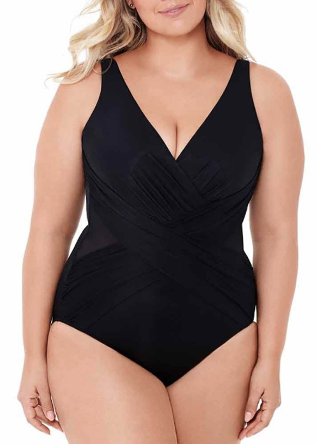 Maillot de Bain 1 Pice Grandes Tailles Maillots de Bain Miraclesuit Noir