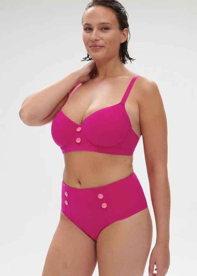 Bas de maillot de bain taille haute Maillots de Bain Simone Prle Rose Hibiscus