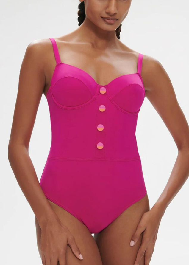 Maillot de bain 1 pice de bain avec armatures Maillots de Bain Simone Prle Rose Hibiscus