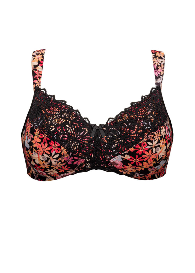 Soutien-gorge Emboitant Sans Armatures  Sans Complexe Imprim Floral Noir