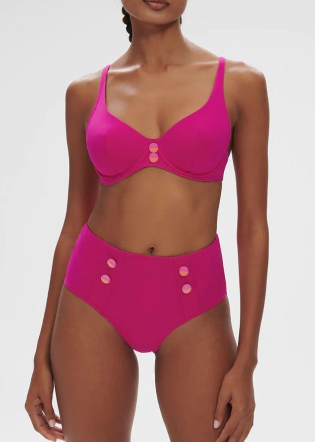 Bas de maillot de bain taille haute Maillots de Bain Simone Prle Rose Hibiscus