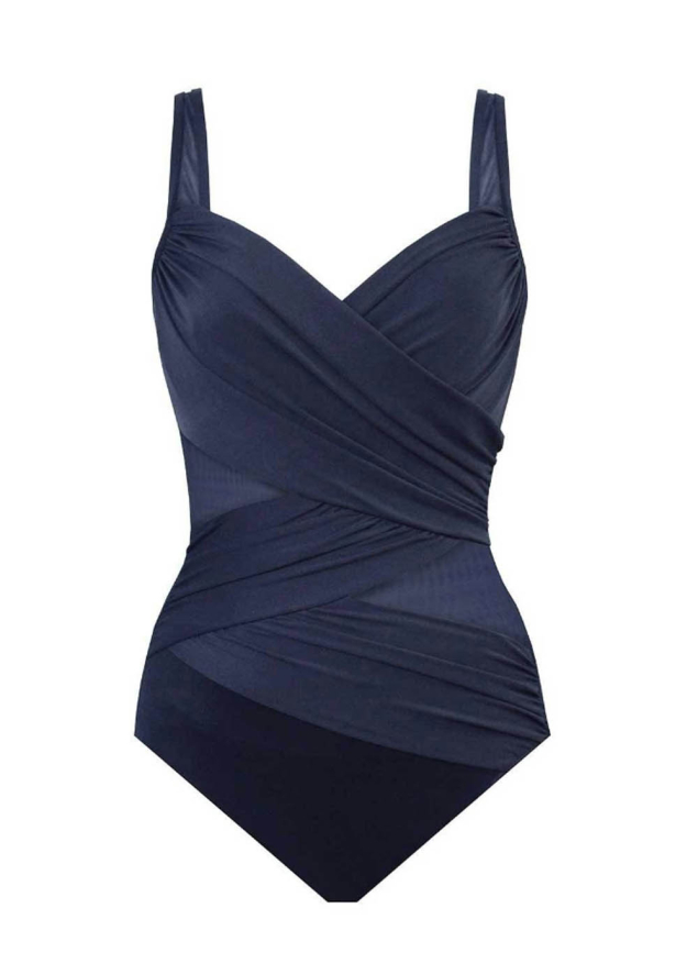 Maillot de Bain 1 Pice Bonnets Profonds Maillots de Bain Miraclesuit Bleu Nuit