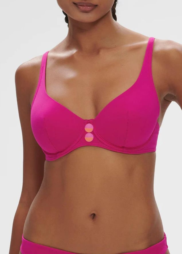 Haut Bikini  Armatures Dcollet Galb Maillots de Bain Simone Prle Rose Hibiscus