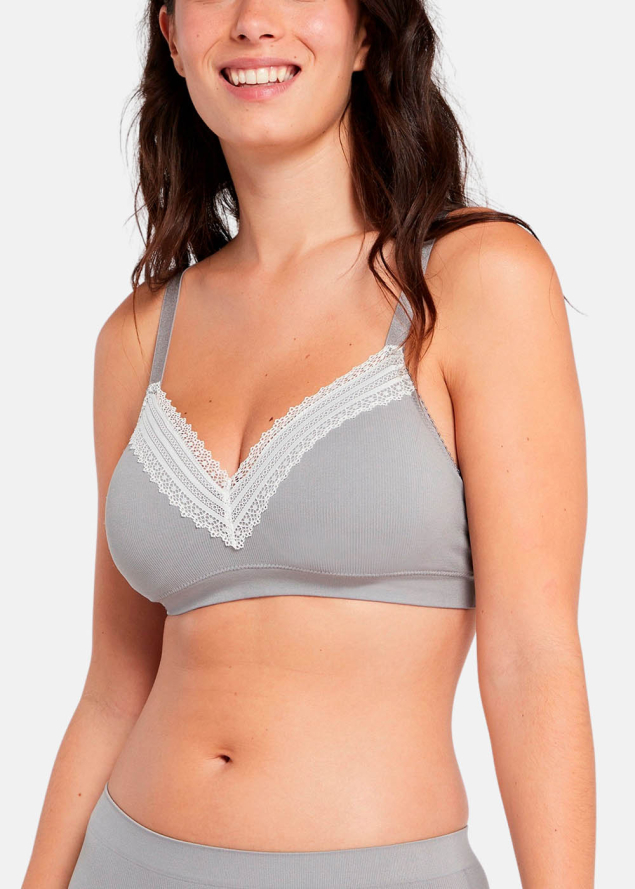 Brassire  Coques Sans Armatures Sans Complexe Gris & Ivoire