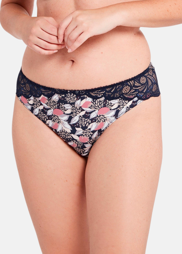 Tanga Sans Complexe Imprim Bleu Marine