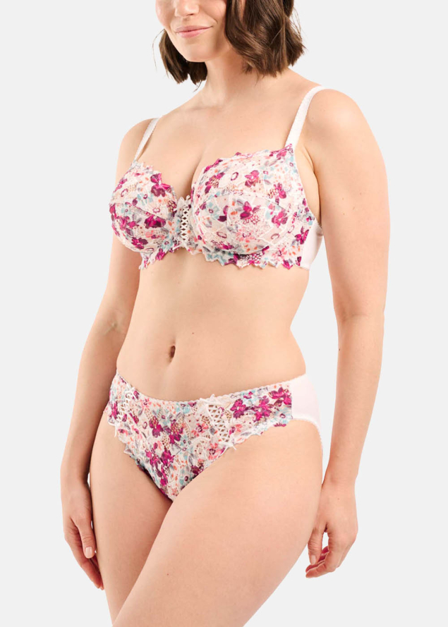 Slip Sans Complexe Imprim Fleurs Rouge Perse