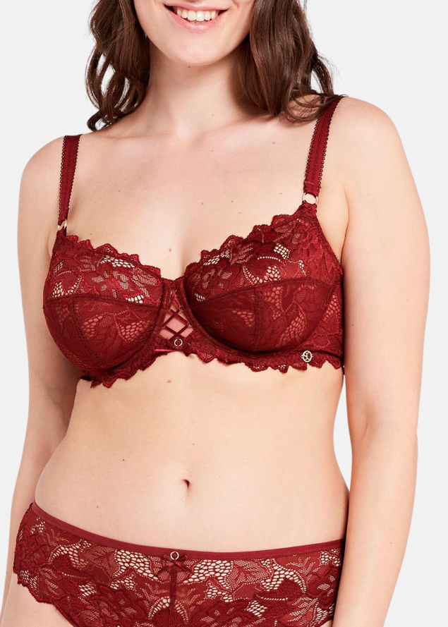 Soutien-gorge Emboitant  Armatures Sans Complexe Rouge Cabernet