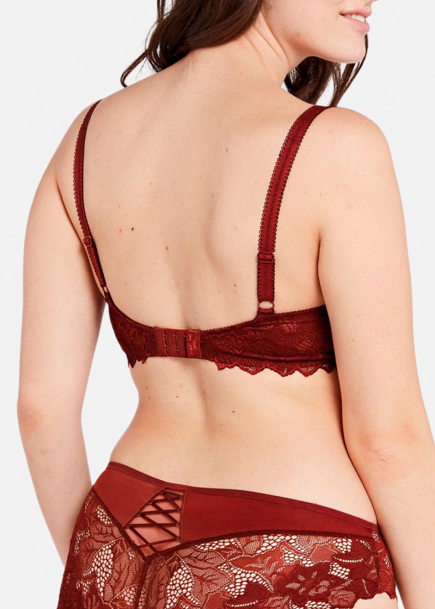 Soutien-gorge Emboitant  Armatures Sans Complexe Rouge Cabernet