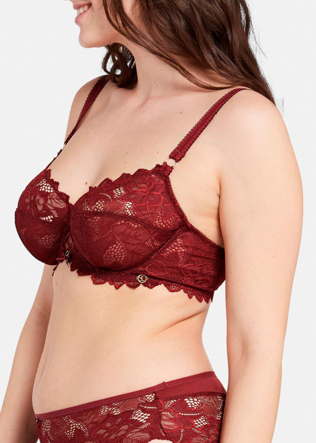 Soutien-gorge Emboitant  Armatures Sans Complexe Rouge Cabernet