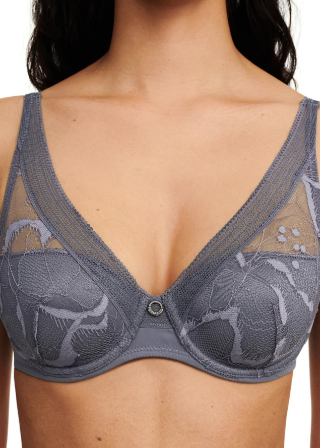 Soutien-gorge Spacer Plongeant Chantelle Gris Ardoise