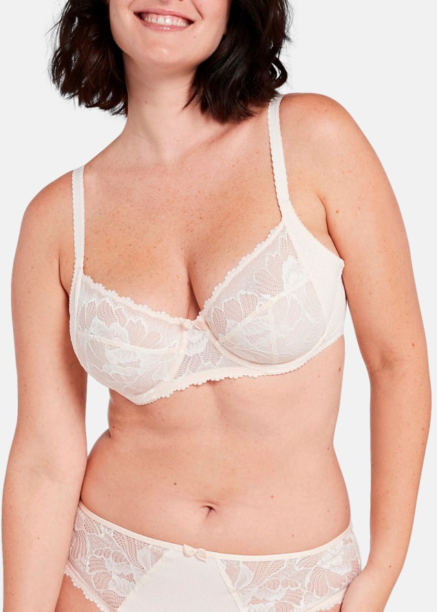 Soutien-gorge Embotant  Armatures Sans Complexe Ivoire & Rose