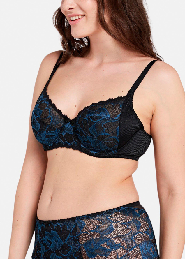 Soutien-gorge Embotant  Armatures Sans Complexe Noir & Bleu