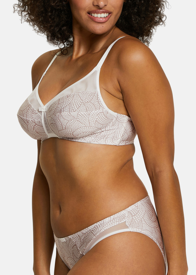 Soutien-gorge Emboitant Sans Armatures  Sans Complexe Imprim Graphique Taupe