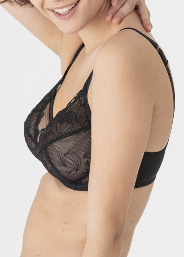 Soutien-gorge Emboitant Bonnets Profonds avec Armatures Maison Lejaby Noir