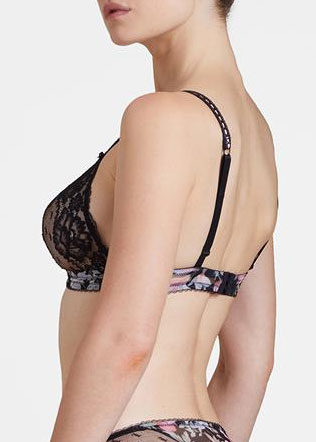 Soutien-Gorge Triangle Sans Armatures Aubade Pivoine Noire