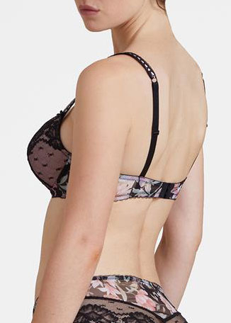 Soutien-Gorge Plunge Coussinets  Aubade Pivoine Noire