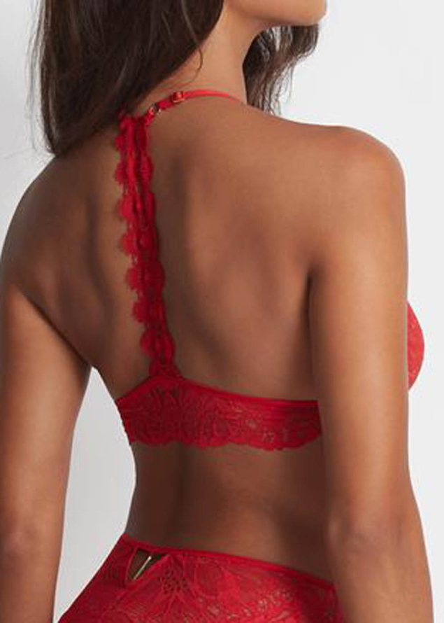 Bralette sans Armatures Aubade Rouge Floral