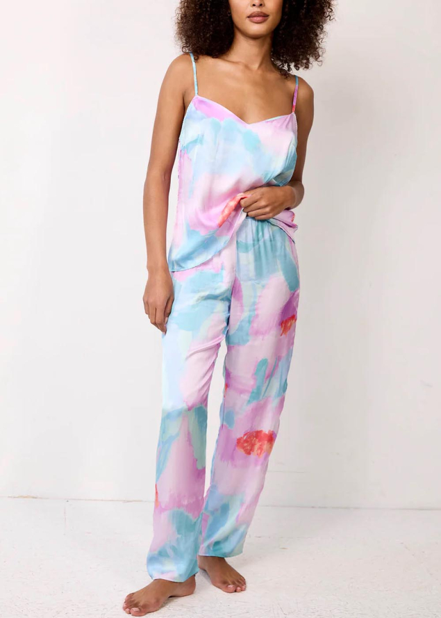 Pantalon en viscose imprim� Maison Lejaby