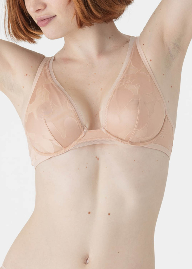 Soutien-gorge Triangle avec Armatures Maison Lejaby Rose Fum