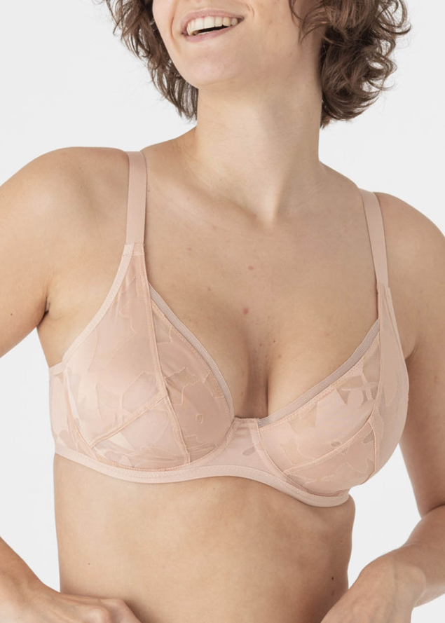 Soutien-gorge Emboitant avec Armatures Maison Lejaby Rose Fum