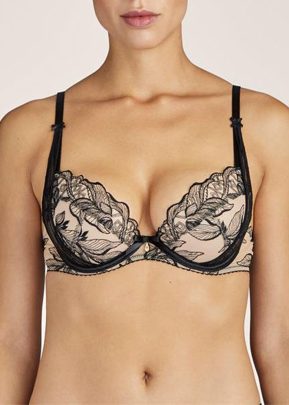 Soutien-Gorge Plunge Coussinets Aubade Encre Noire