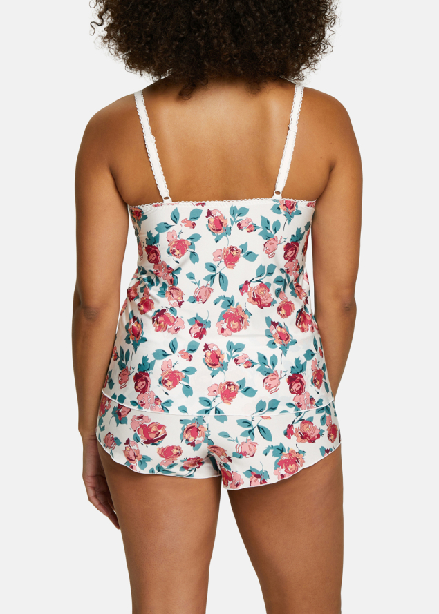 Short Sans Complexe Imprim Floral Rose & Ivoire