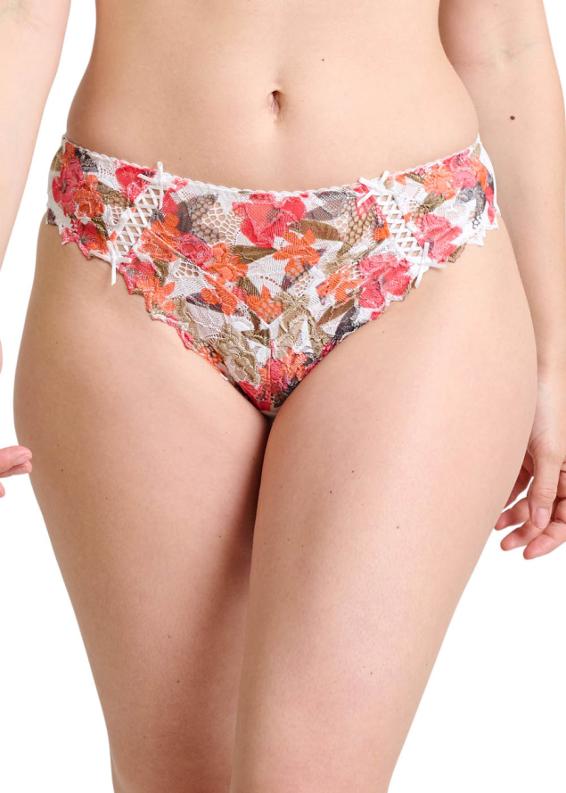 Slip Sans Complexe Imprim Floral Blanc Rose