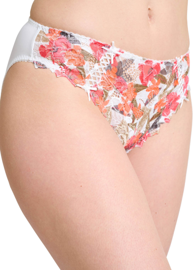 Slip Sans Complexe Imprim Floral Blanc Rose