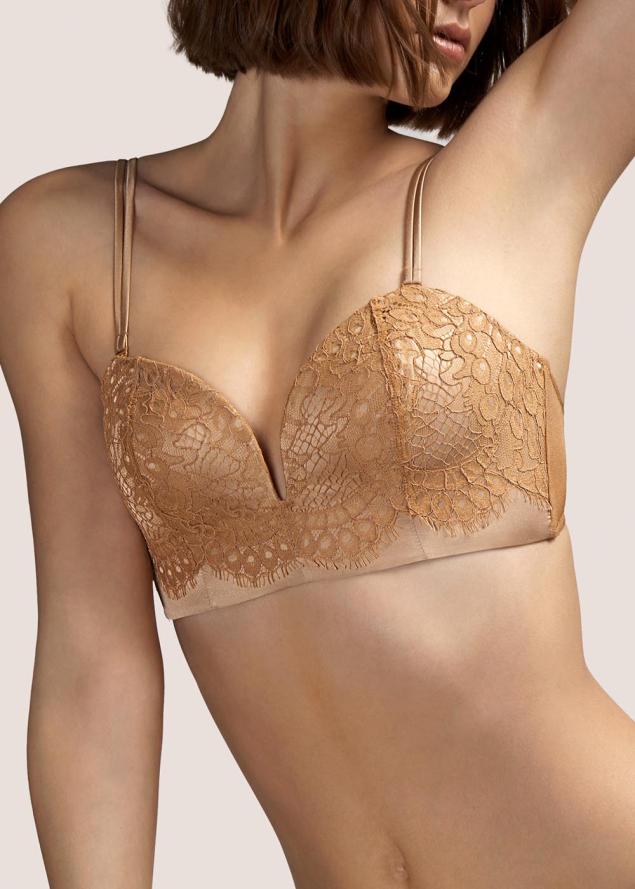 Soutien-gorge bandeau rembourr  Andres Sarda Brun Dor