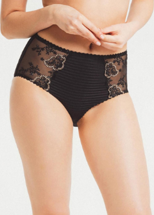 Culotte Louisa Bracq Noir Broderie Nude