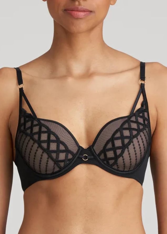 Soutien-gorge rembourr forme coeur Marie-Jo Noir