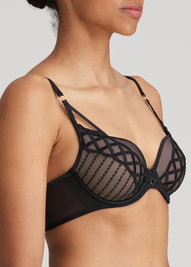 Soutien-gorge rembourr forme coeur Marie-Jo Noir