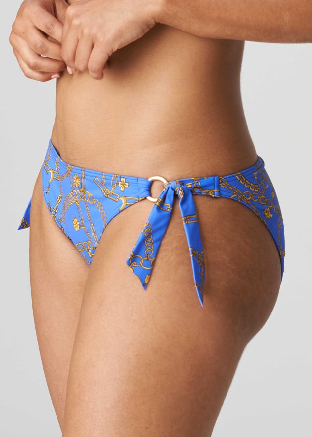 Slip Bikini Taille Basse Ficelles Maillots de Bain Prima Donna Swim Bleu éléctrique