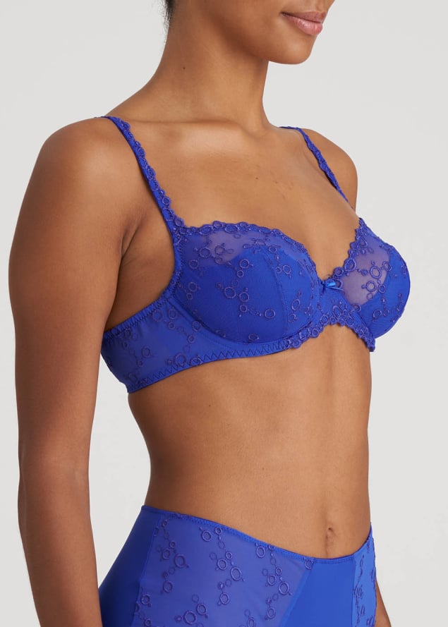 Soutien-gorge Demi Mousse Plongeant  Armatures Marie-Jo Bleu lctrique