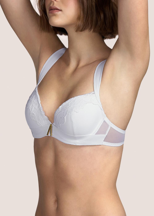 Soutien-gorge rembourr dcollet plongeant  Andres Sarda Blanc