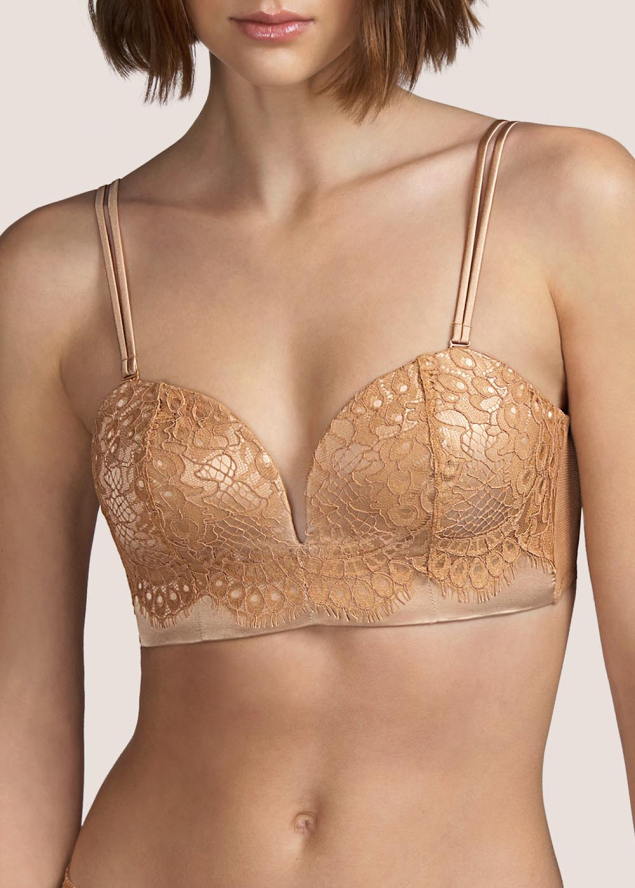 Soutien-gorge bandeau rembourr  Andres Sarda Brun Dor