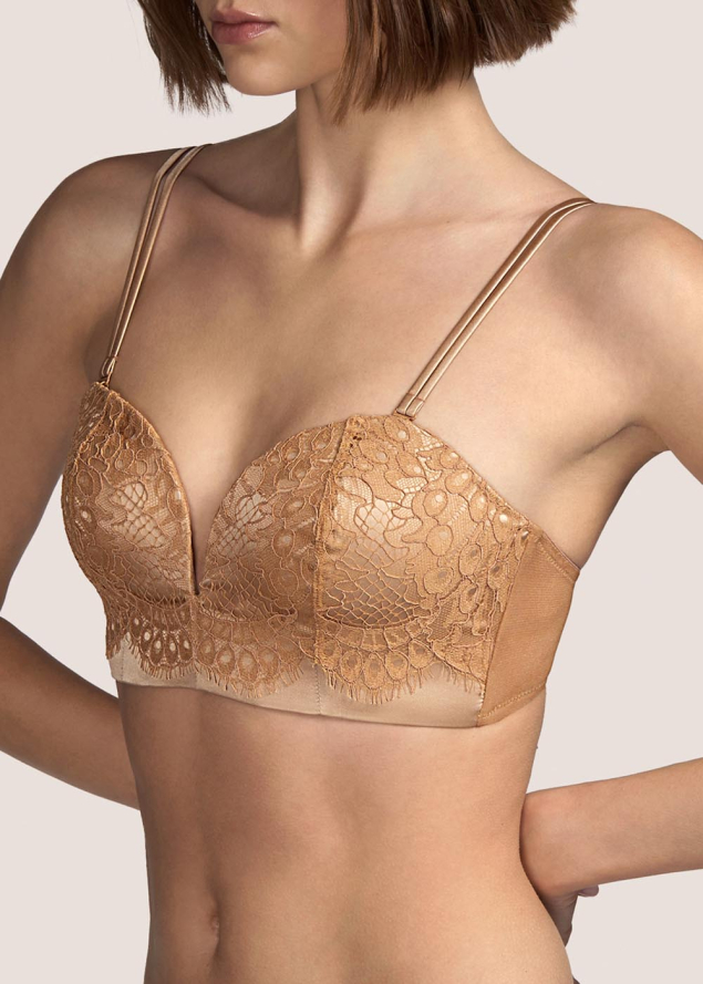 Soutien-gorge bandeau rembourr  Andres Sarda Brun Dor