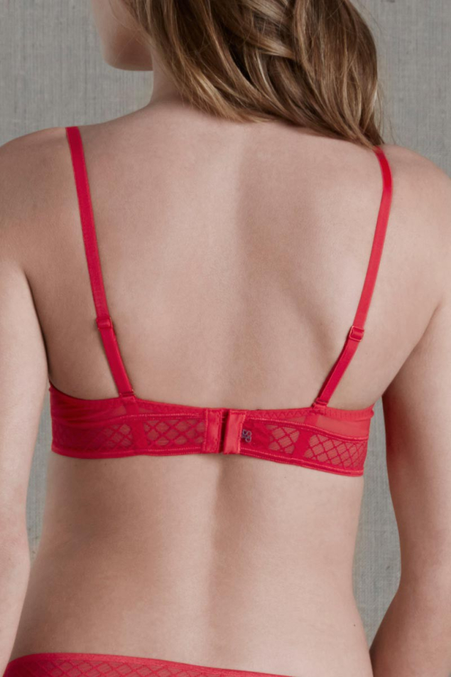 Soutien-gorge Armatures Dcollet Plongeant Simone Prle Rouge Feu