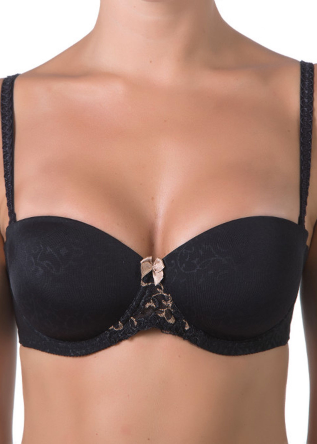 Soutien-gorge Bandeau Armatures Selmark Noir