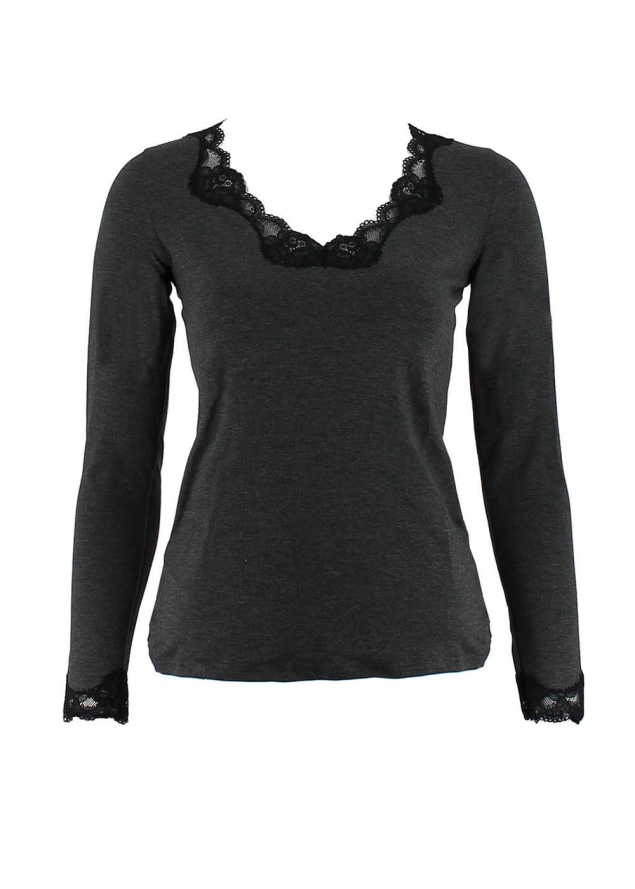 Tee-shirt Manches Longues Antigel de Lise Charmel Gris Noir