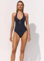 Maillot de bain 1 pi�ce tour de cou d�collet� profond 