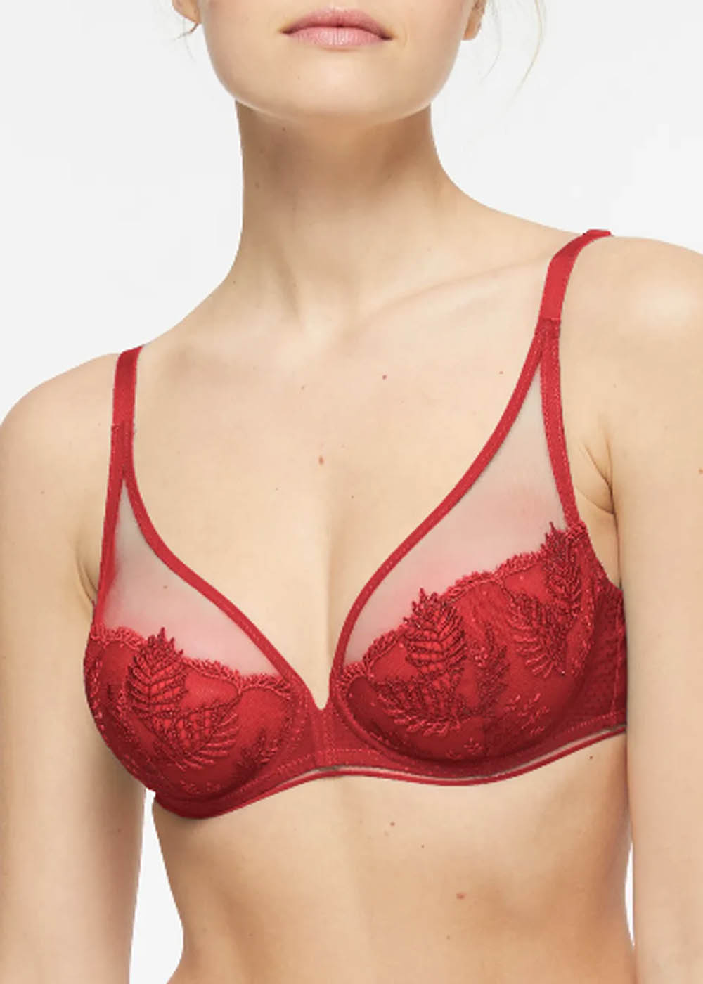 Soutien-gorge avec Armatures Dcollet Plongeant Simone Prle Rouge Opra