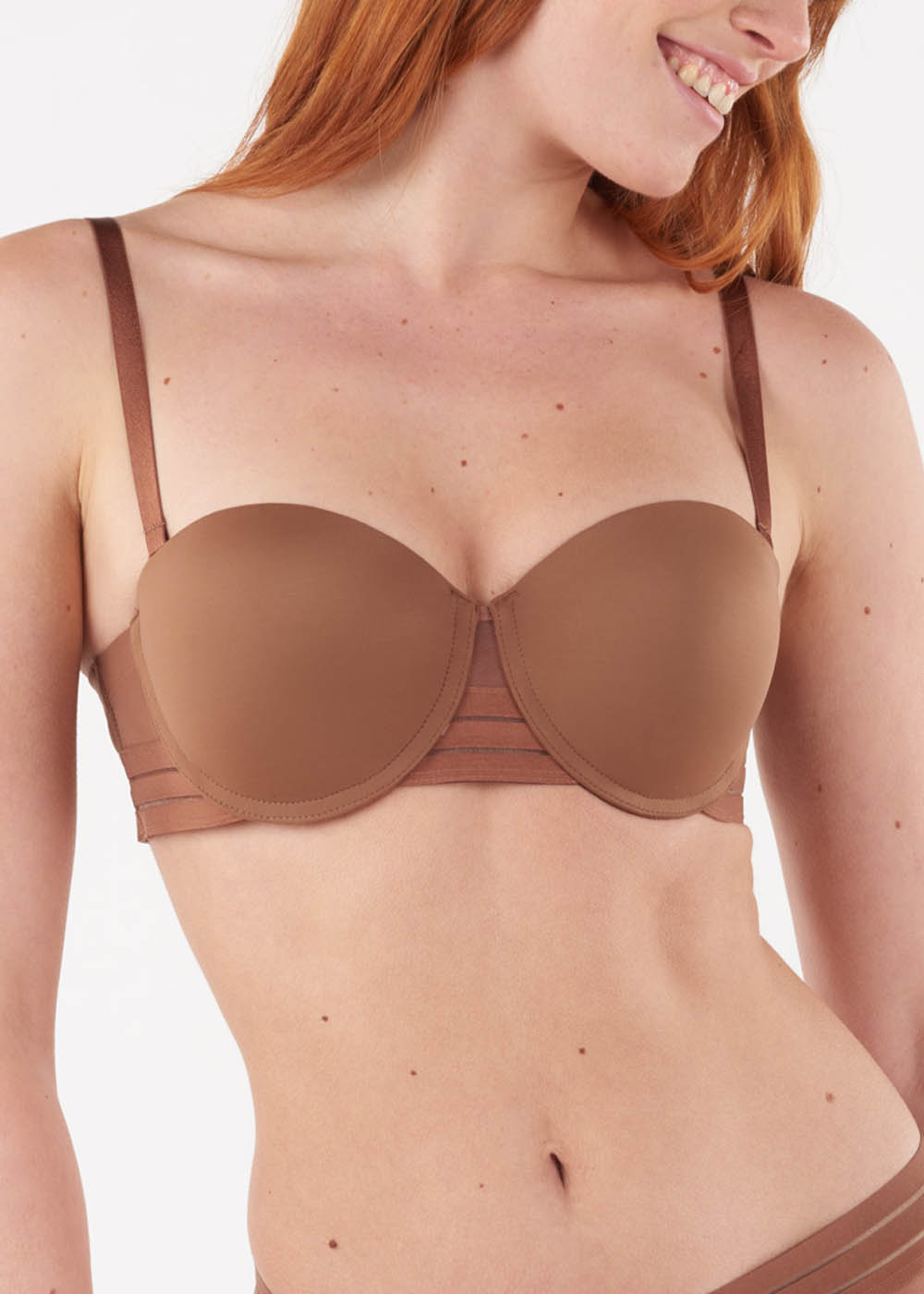 Soutien-gorge Bandeau  Coques avec Armatures Maison Lejaby Cocoa